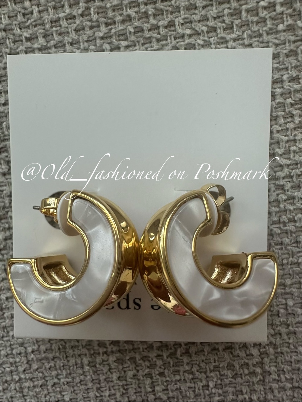 KATE SPADE Bold Small Hoops - Cream Multi - Picture 10 of 11